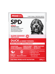 Prime100 - SPD Slow Cooked - Duck & Sweet Potato - Tray of 12 x 354g