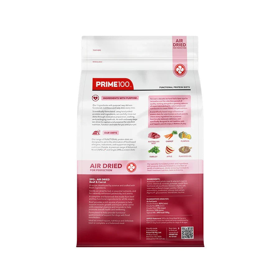 Prime100 - SPD Air Dried - Beef & Carrot - 2.2kg