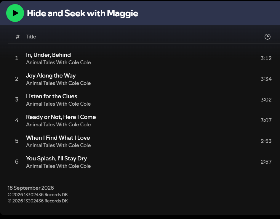 Hide and Seek with Maggie – Paperback Book, Songs & Educator Guide | Single-Service Licence
