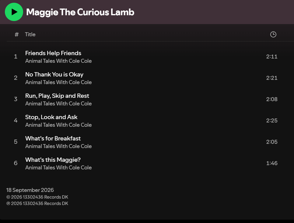 Maggie the Curious Lamb – Paperback Book, Songs & Educator Guide | Single-Service Licence