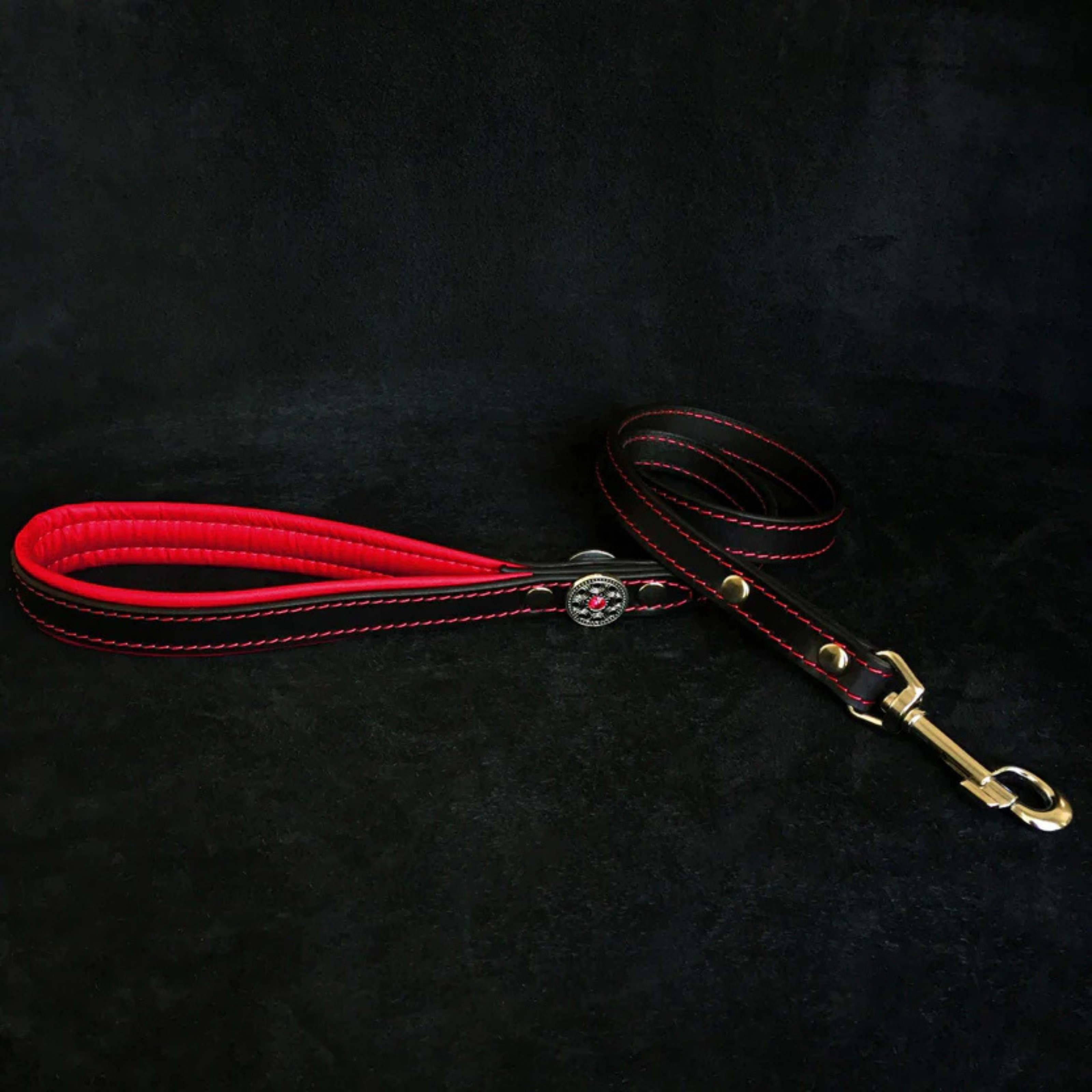 Bijou Leather Lead Red
