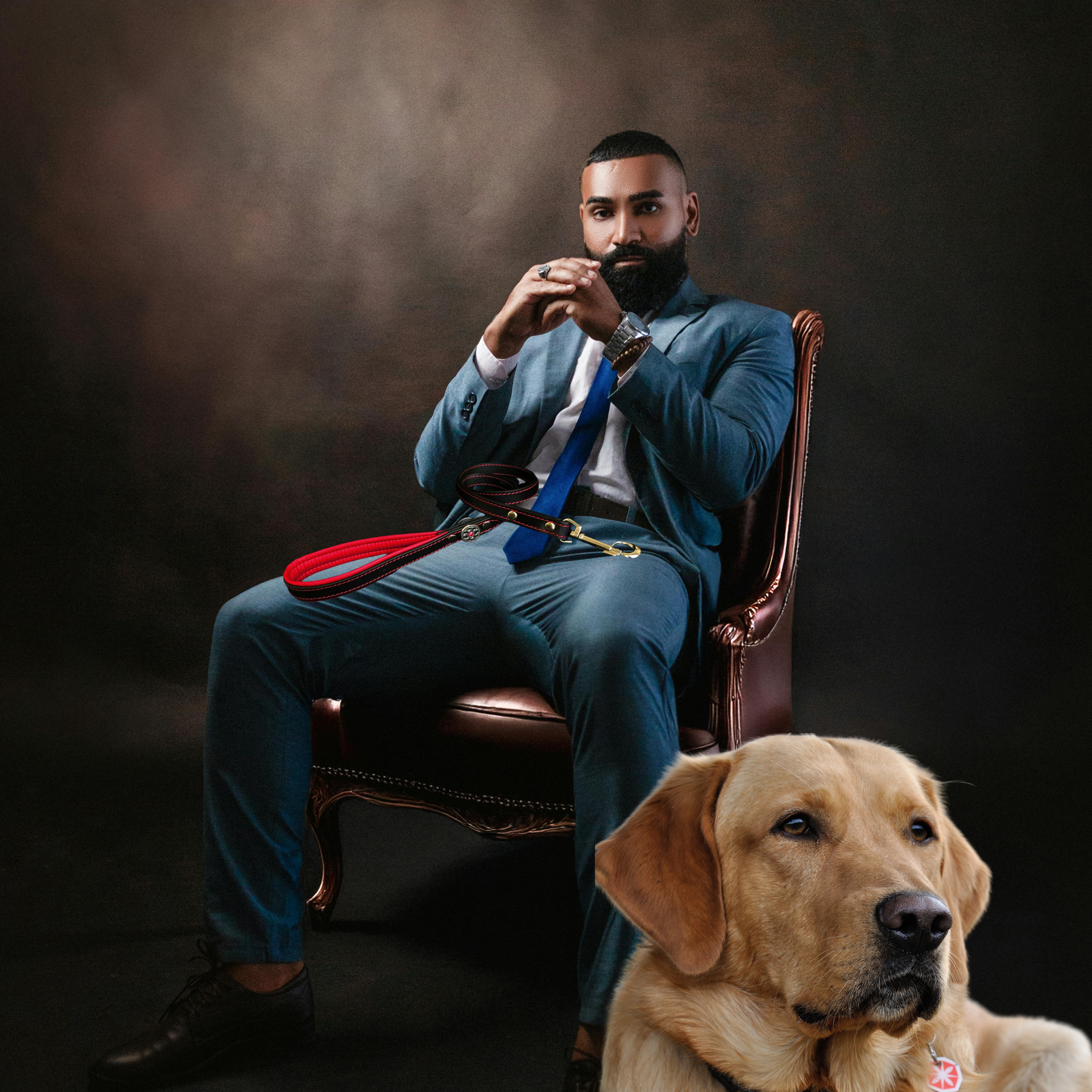 Bijou Leather Lead Red