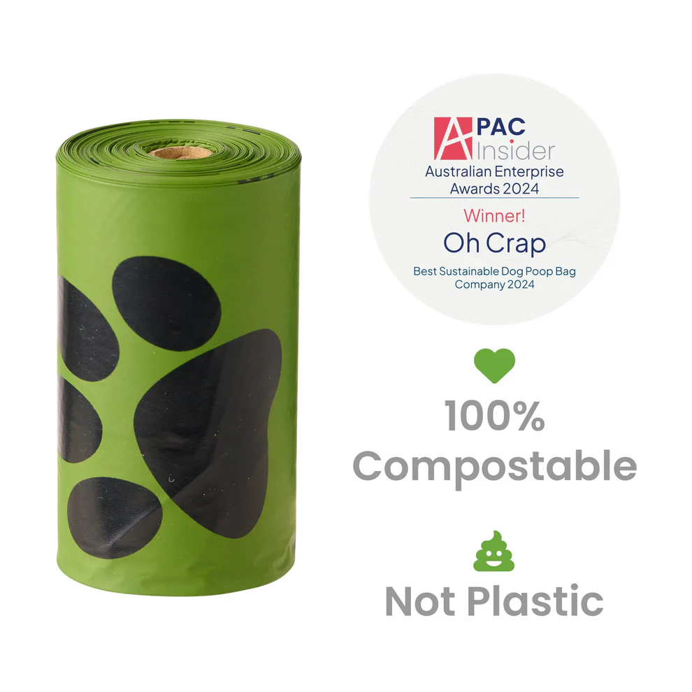 Oh Crap - Compostable Dog Poop Bags - 240 Bags (16 Rolls)