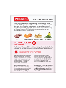 Prime100 - SPD Slow Cooked - Duck & Sweet Potato - Tray of 12 x 354g