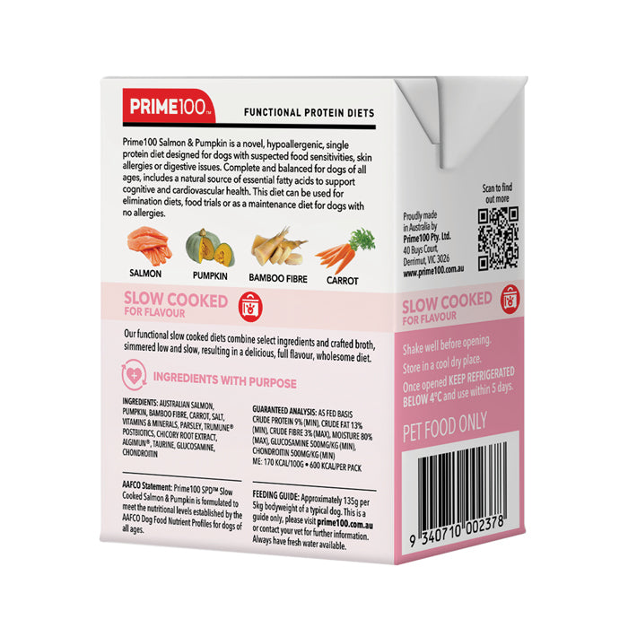 Prime100 - SPD Slow Cooked - Salmon & Pumpkin - Tray of 12 x 354g