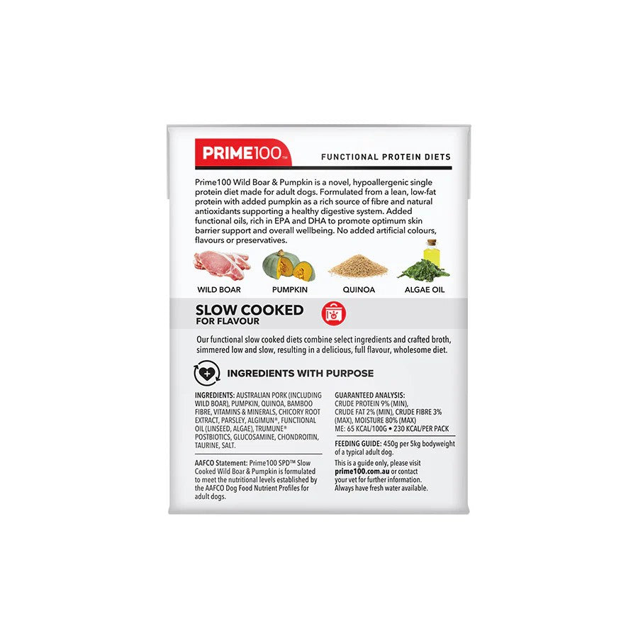 Prime100 - SPD Slow Cooked - Wild Boar & Pumpkin - Tray of 12 x 354g