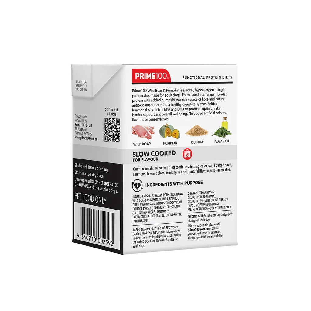 Prime100 - SPD Slow Cooked - Wild Boar & Pumpkin - Tray of 12 x 354g