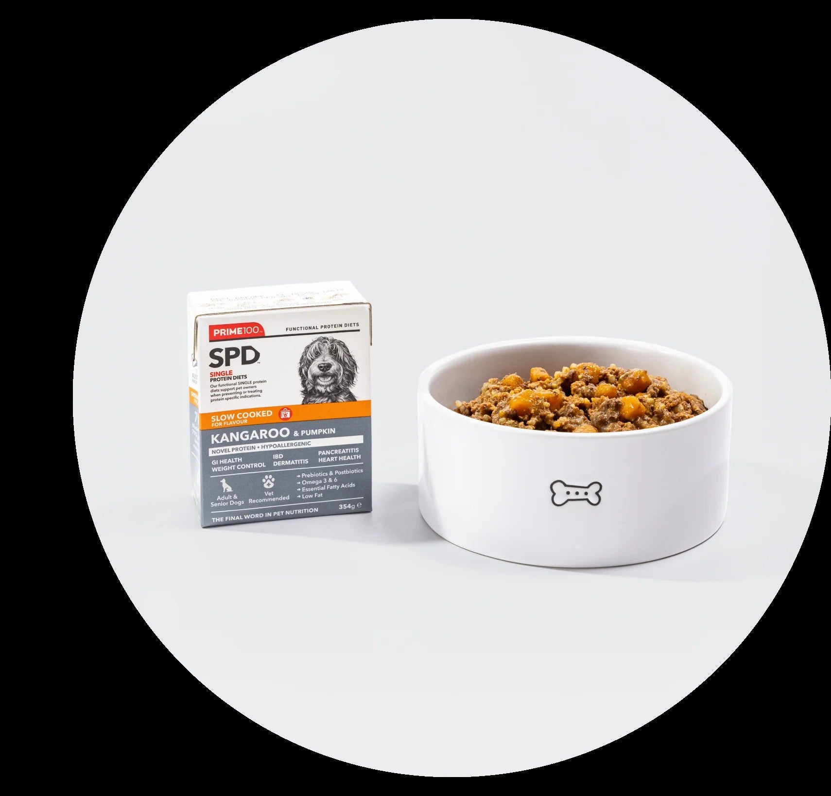 Prime100 - SPD Slow Cooked - Kangaroo & Pumpkin - Tray of 12 x 354g