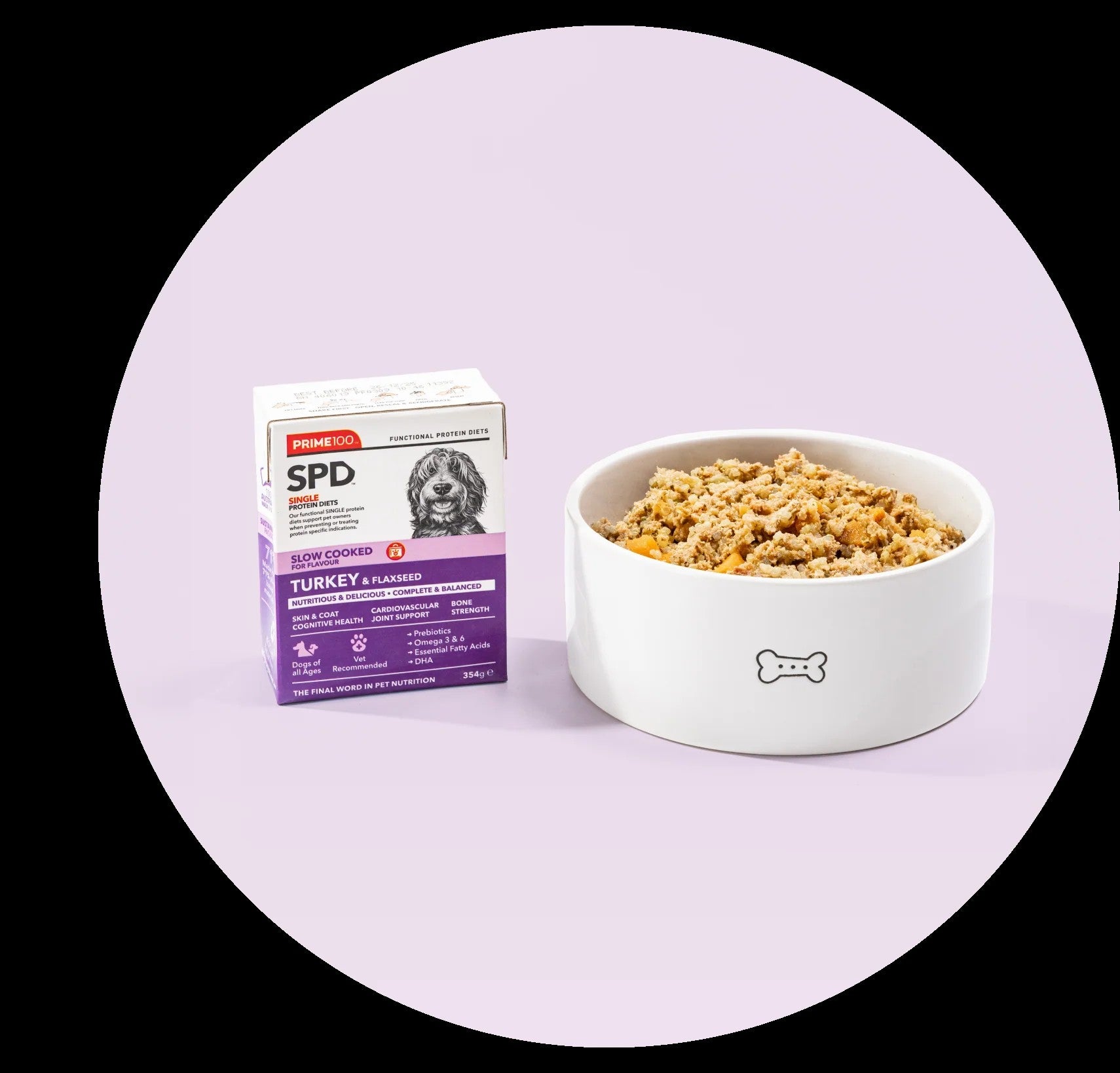 Prime100 - SPD Slow Cooked - Turkey & Flaxseed - Tray of 12 x 354g