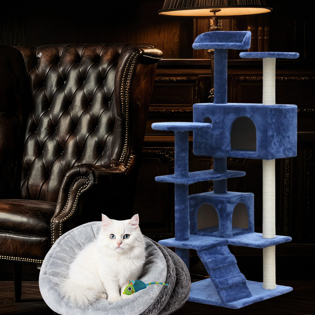 Cat Scratching Tree -Blue - 130 cm