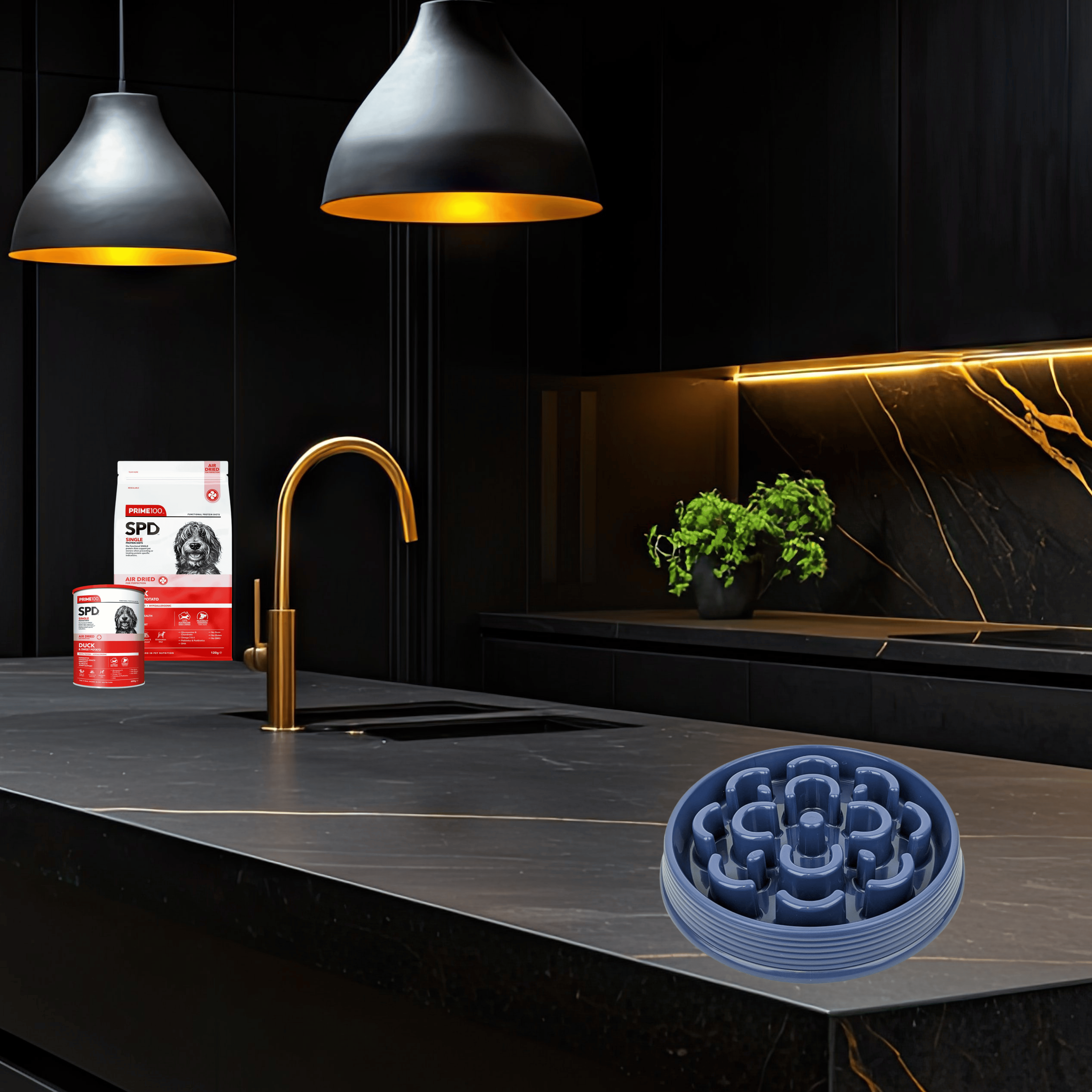 Barkley & Bella - Slow Chow Feeder - Blue