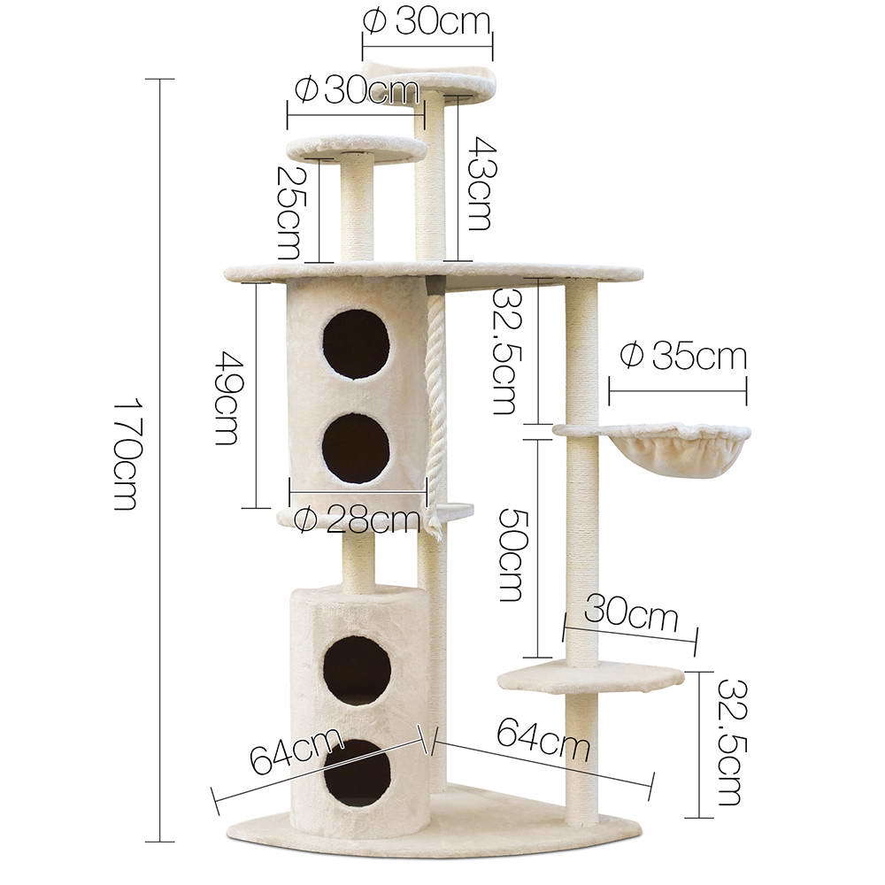 Cream Tree, bed and toy mouse Trio for Cats