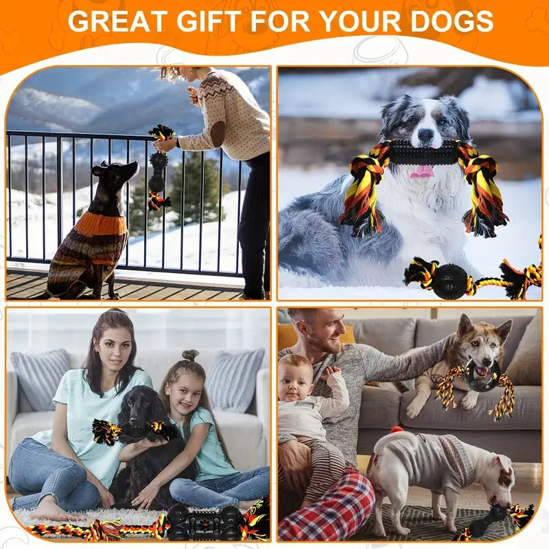 Dog Chew Toys for Small Breeds Rubber (6pcs)