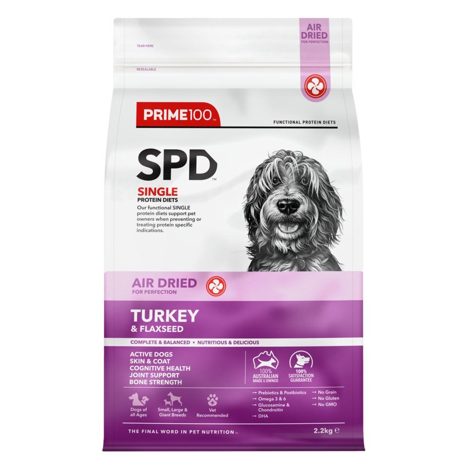 Prime100 - SPD Air Dried - Turkey & Flaxseed - 2.2kg